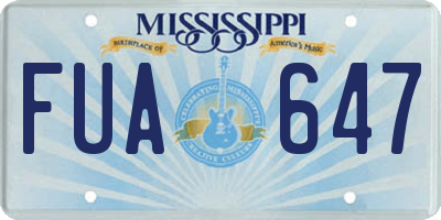 MS license plate FUA647
