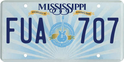 MS license plate FUA707