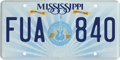 MS license plate FUA840