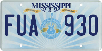 MS license plate FUA930
