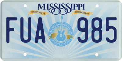 MS license plate FUA985