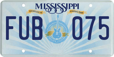 MS license plate FUB075
