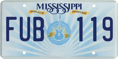 MS license plate FUB119