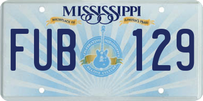MS license plate FUB129