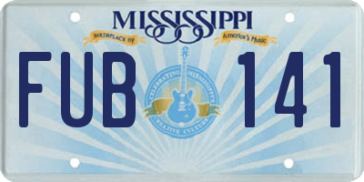 MS license plate FUB141