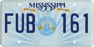 MS license plate FUB161