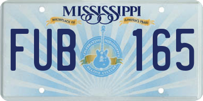 MS license plate FUB165