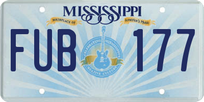 MS license plate FUB177
