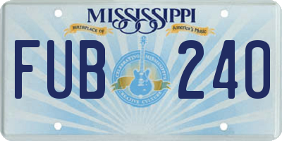 MS license plate FUB240