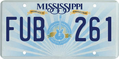 MS license plate FUB261