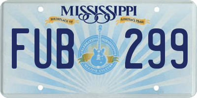 MS license plate FUB299