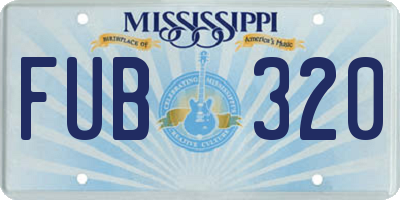MS license plate FUB320