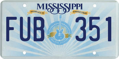 MS license plate FUB351
