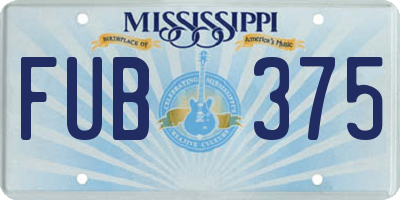 MS license plate FUB375