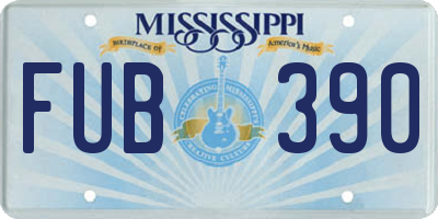 MS license plate FUB390