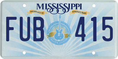MS license plate FUB415