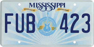 MS license plate FUB423