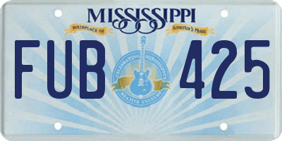 MS license plate FUB425