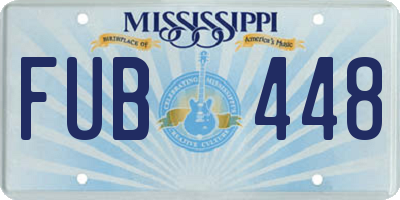 MS license plate FUB448