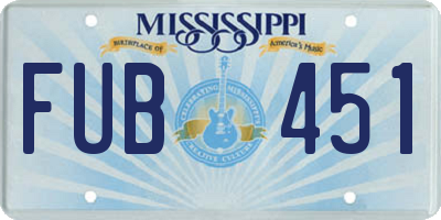 MS license plate FUB451