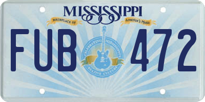 MS license plate FUB472