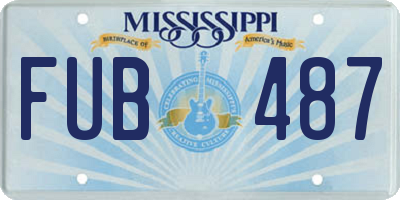 MS license plate FUB487