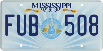 MS license plate FUB508