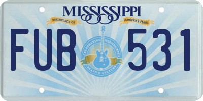 MS license plate FUB531