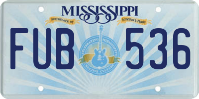 MS license plate FUB536