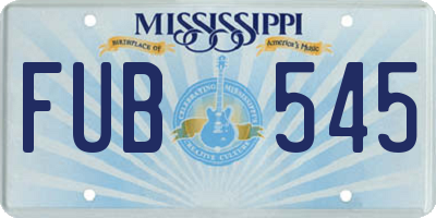 MS license plate FUB545