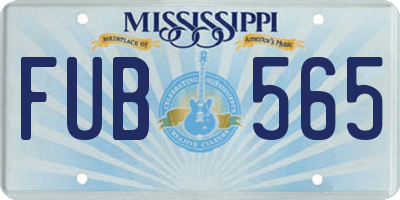 MS license plate FUB565