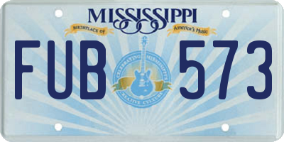MS license plate FUB573