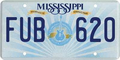 MS license plate FUB620