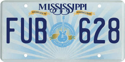 MS license plate FUB628