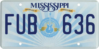 MS license plate FUB636