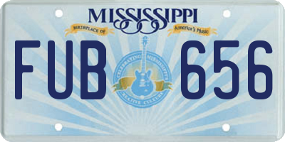 MS license plate FUB656