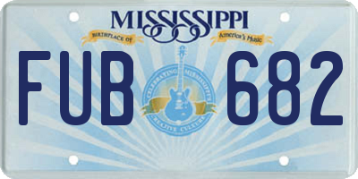 MS license plate FUB682