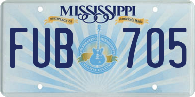 MS license plate FUB705
