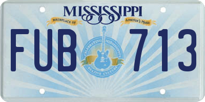MS license plate FUB713
