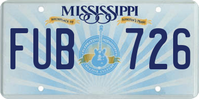 MS license plate FUB726