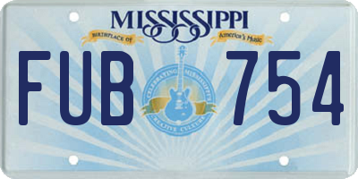 MS license plate FUB754