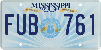 MS license plate FUB761
