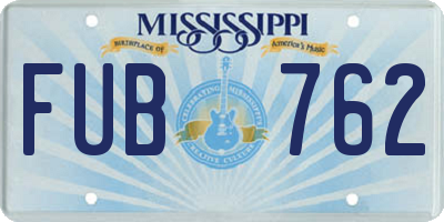 MS license plate FUB762