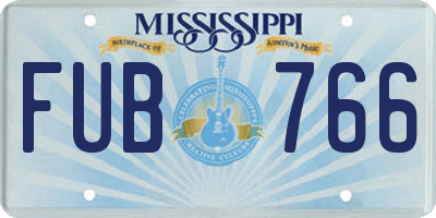 MS license plate FUB766