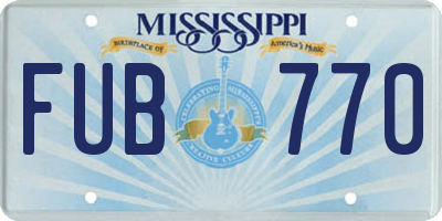 MS license plate FUB770
