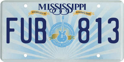 MS license plate FUB813