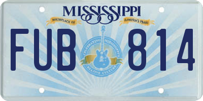 MS license plate FUB814