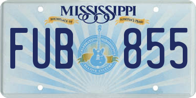 MS license plate FUB855