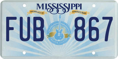 MS license plate FUB867
