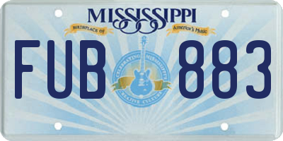 MS license plate FUB883